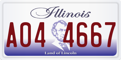 IL license plate A044667