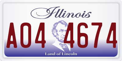 IL license plate A044674