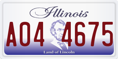 IL license plate A044675