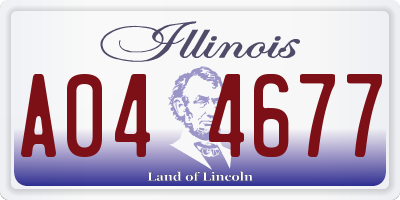 IL license plate A044677
