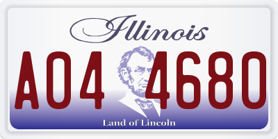 IL license plate A044680