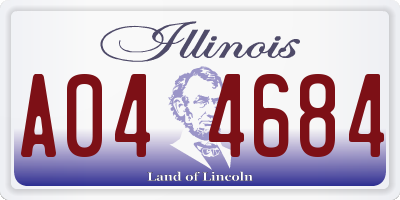 IL license plate A044684