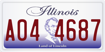 IL license plate A044687
