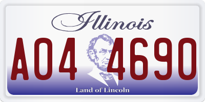 IL license plate A044690