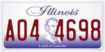 IL license plate A044698