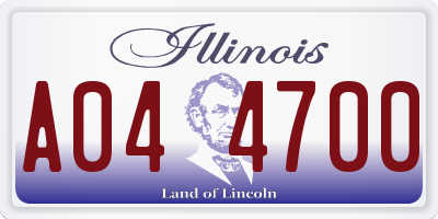 IL license plate A044700