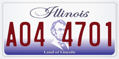IL license plate A044701