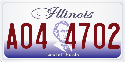 IL license plate A044702