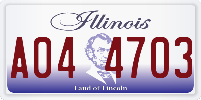IL license plate A044703