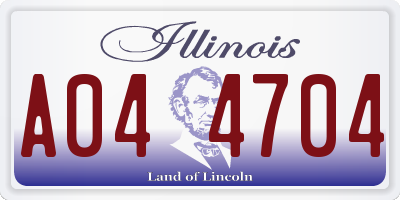 IL license plate A044704