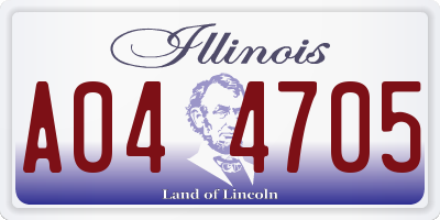 IL license plate A044705
