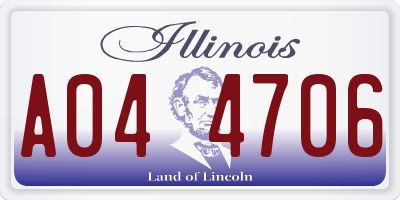 IL license plate A044706
