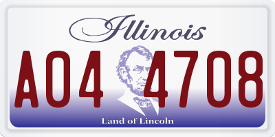IL license plate A044708