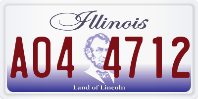 IL license plate A044712