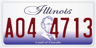 IL license plate A044713