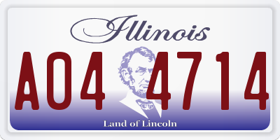 IL license plate A044714