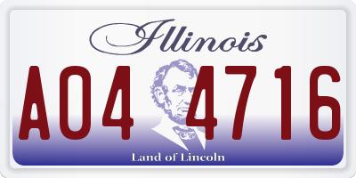 IL license plate A044716