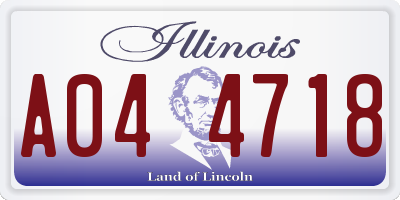 IL license plate A044718
