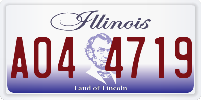 IL license plate A044719