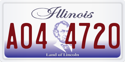 IL license plate A044720