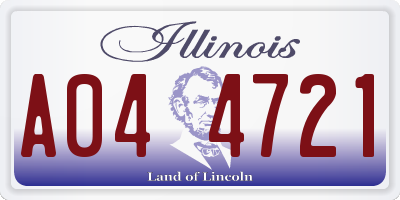 IL license plate A044721