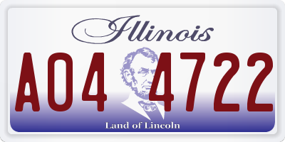 IL license plate A044722