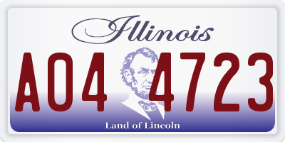 IL license plate A044723