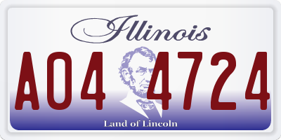IL license plate A044724