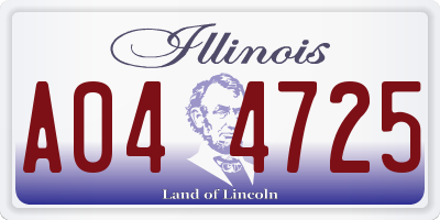 IL license plate A044725