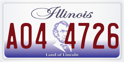 IL license plate A044726