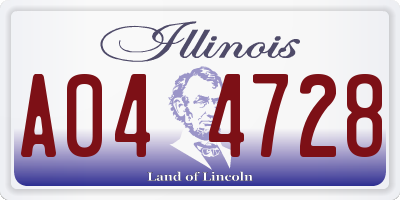 IL license plate A044728
