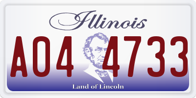 IL license plate A044733
