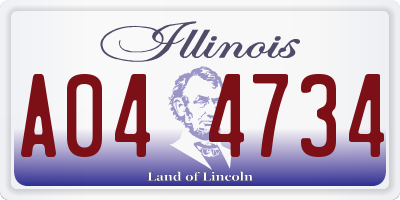 IL license plate A044734