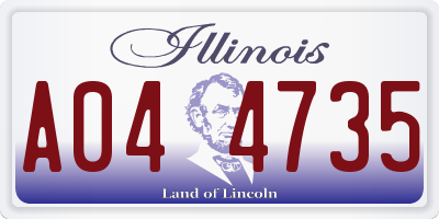 IL license plate A044735