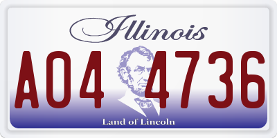 IL license plate A044736