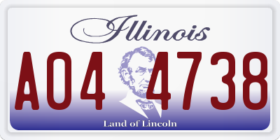 IL license plate A044738