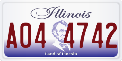 IL license plate A044742