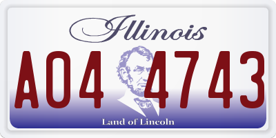 IL license plate A044743