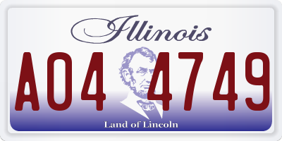 IL license plate A044749
