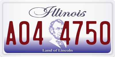 IL license plate A044750