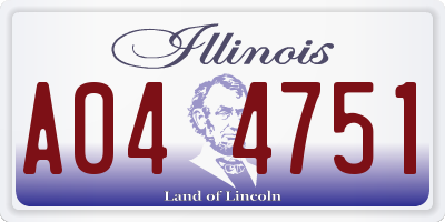 IL license plate A044751
