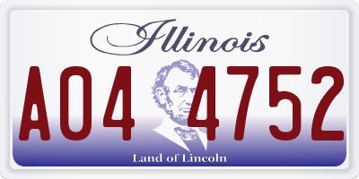 IL license plate A044752