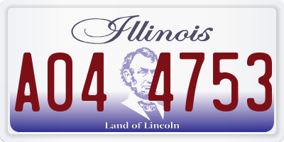 IL license plate A044753