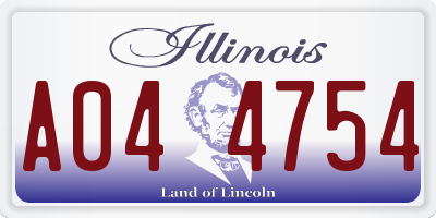 IL license plate A044754