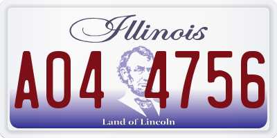 IL license plate A044756