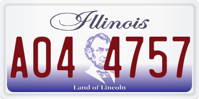 IL license plate A044757