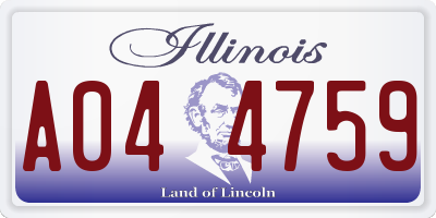 IL license plate A044759