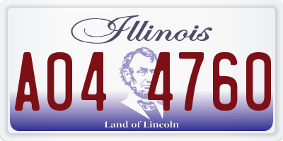IL license plate A044760