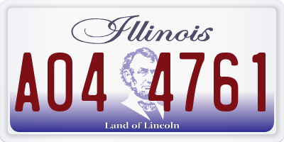 IL license plate A044761