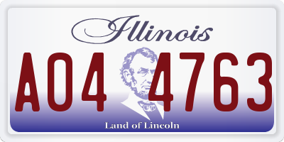IL license plate A044763
